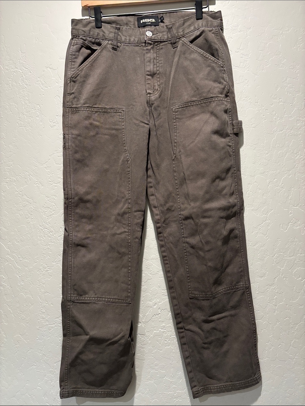 RSQ Men's Brown Utility Cargo Carpenter Pants